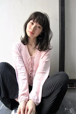 セミロング 似合わせ艶髪カラー ❤️ハダユミのヘアスタイル