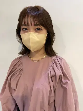 ミディアム カラー silo所属・silo MOKA 顔周りカット🦦のヘアスタイル
