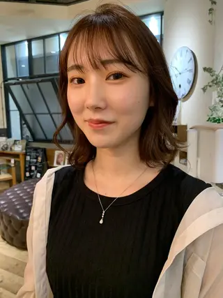 ミディアム カラー 似合わせ/レイヤー/ ボブ/西島 絢香のヘアスタイル