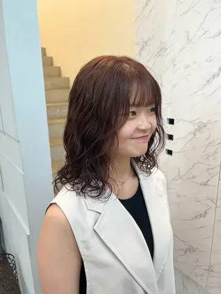 ミディアム パーマ ﾏｽﾀﾞ ｱｲﾘのヘアスタイル