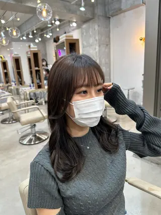 ロング カラー ハイトーンレイヤー 🥇稲垣颯太のヘアスタイル