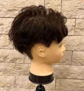 ショート パーマ メンズ カットサロンタカハシ所属・メンズカット　森 和磨のヘアスタイル