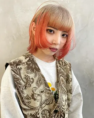 ショート カラー ヘアアレンジ 丸山渉/パーマ エフェクトブリーチのヘアスタイル