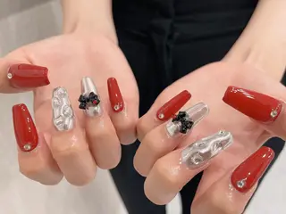 ネイル ki🍒🍒 ki ツルツルネイルのネイルデザイン