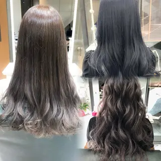 ロング カラー 𝐍𝐚𝐧𝐚{ 原宿/ハイトーン🫧のヘアスタイル