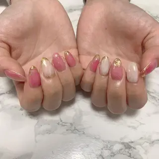 ネイル はな💎ネイル ワンホン、長さ出しのネイルデザイン