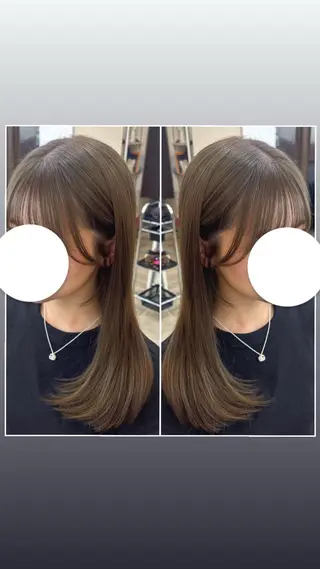 セミロング 宮島 梨央のヘアスタイル