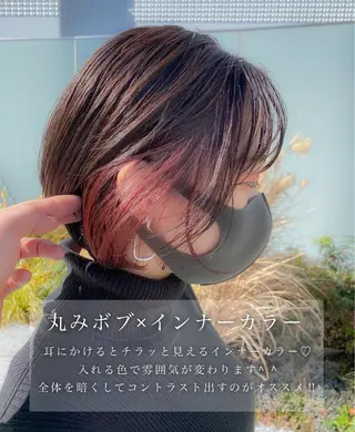 ショート カラー 顔周りレイヤー/ボブ 銀座✨中野まさひろのヘアスタイル