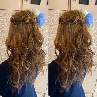 ロング カラー ヘアアレンジ モモカ/ハイトーン /バレイヤージュのヘアスタイル