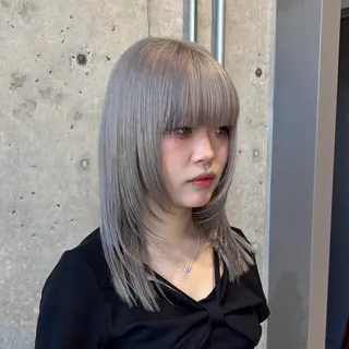セミロング カラー 🍎ハイトーン/ 透明感カラー🍎リオのヘアスタイル