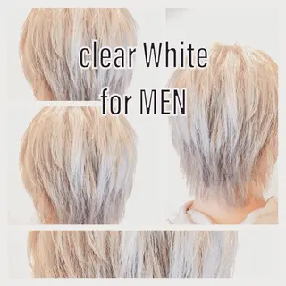 カラー メンズ ハイライト/ブリーチ バレイヤージュ関佳祐のヘアスタイル