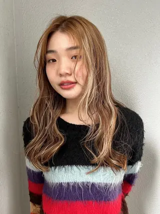 カラー パーマ ロング 🌼U24 ヘアデザインラボのヘアスタイル