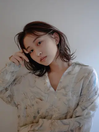 ミディアム カラー Batta所属・坂上 岳のヘアスタイル