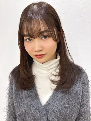 セミロング カラー 原田 健斗のヘアスタイル