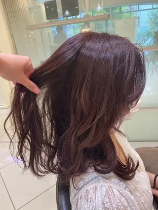 セミロング カラー パーマ ヘアアレンジ マツエク・マツパ 💎耳ツボジュエリー ×銀座美容室💎のヘアスタイル