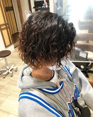 ミディアム パーマ メンズ メンズパーマ/ スパイキー/神田正紀のヘアスタイル