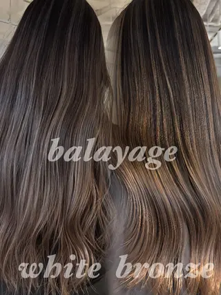 ミディアム カラー ヘアアレンジ グランルッソ所属・岡山× バレイヤージュカラーのヘアスタイル