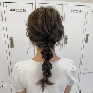 ロング カラー ヘアアレンジ YUNA ユウナのヘアスタイル