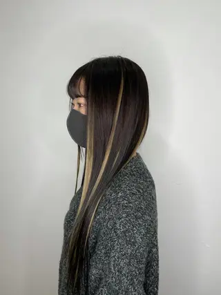 ロング カラー 杉田 一浩のヘアスタイル