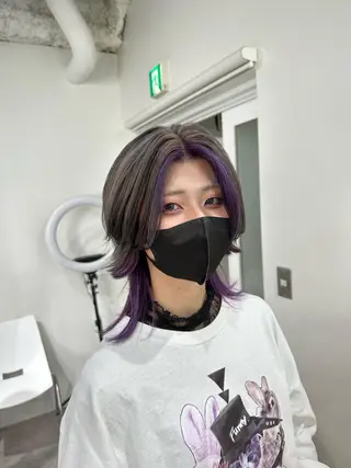 ミディアム カラー ヘアアレンジ ⭐️柏木皇気ブリーチ ムラ修正/他店直しのヘアスタイル