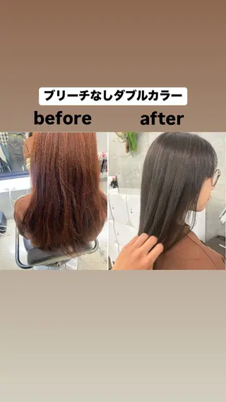 ミディアム カラー フジイ カズキのヘアスタイル
