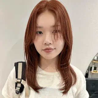 ロング カラー 🍊暖色×顔周り 🍊cocoroのヘアスタイル