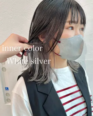 ミディアム カラー インナーカラー/レイ ヤーカット♡/マキシのヘアスタイル