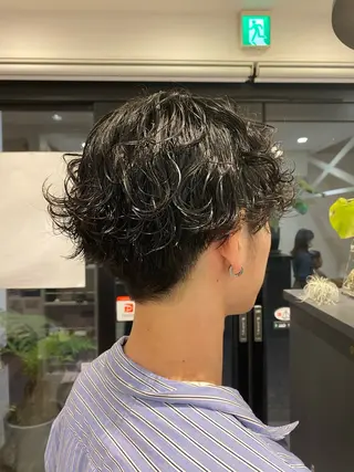 ショート パーマ メンズ 柴田 枝利子のヘアスタイル