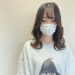 ミディアム カラー ヘアアレンジ 松井那津子 /ハイライトブリーチのヘアスタイル