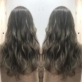 ロング カラー 難波 茜のヘアスタイル
