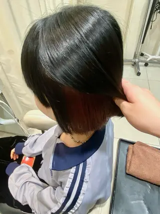 ショート カラー 縮毛矯正 ゆきのヘアスタイル