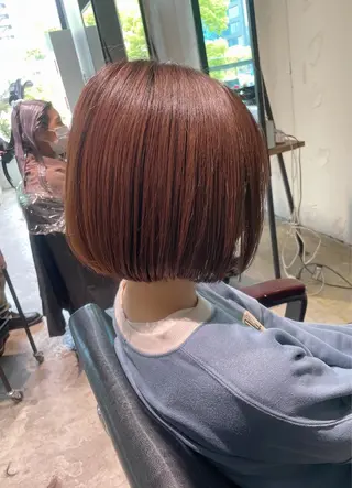 ショート 美髪矯正/艶カラー ボブ/栄/鐘ヶ江純也のヘアスタイル