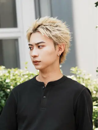 ショート カラー メンズ スパイキーショート パーマ🔥ritaのヘアスタイル