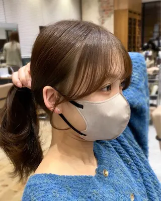 セミロング カラー On所属・顔まわりカット🌟 くびれヘア/寺門遥輝のヘアスタイル