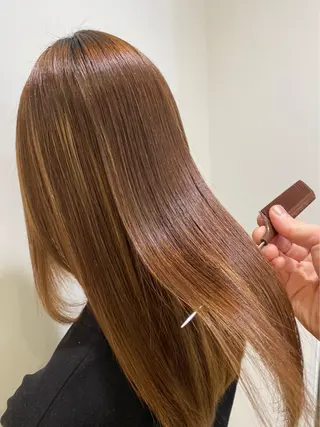 ロング コテ巻き風パーマ/ 髪質改善/河島恭平のヘアスタイル