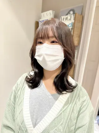 ミディアム ボブ韓国風レイヤー 髪質改善/畠中ケントのヘアスタイル