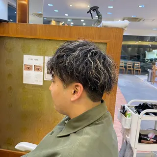 ショート カラー パーマ メンズ メンズスタイル 完全再現/仁翔のヘアスタイル