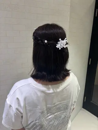 ミディアム ヘアアレンジ EARTH/M 北習志野店所属・H. shinkaiのヘアスタイル