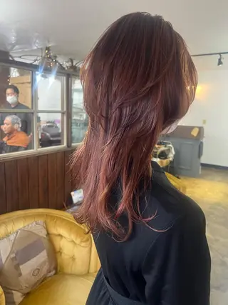 セミロング 艶カラー🫧 MOMOYOのヘアスタイル