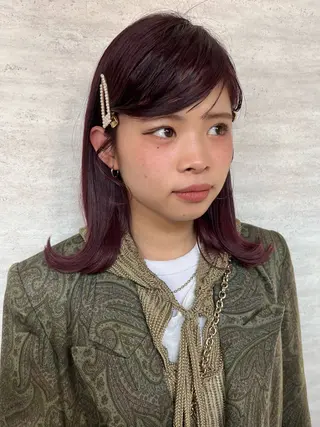 ミディアム カラー 駅チカ【ali'i】 アリイ花崎友美☘のヘアスタイル