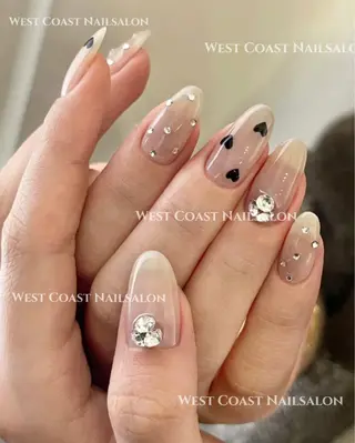 ネイル リボン、ガーリー パーツ放題専門店のネイルデザイン