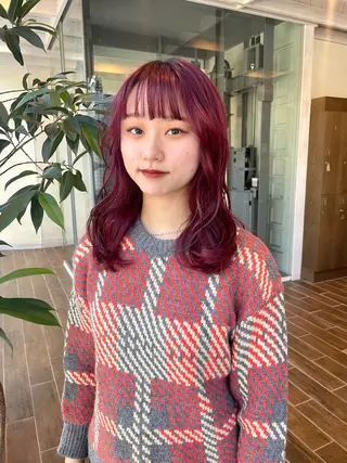 セミロング ハイトーン/デザイン カラー/るいのヘアスタイル