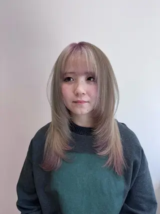 セミロング カラー 🌿渋谷駅30秒/髪 質改善/幹細胞🌿のヘアスタイル