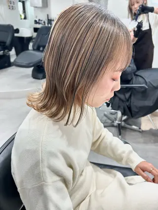 ミディアム カラー 髪質改善will hairdesignのヘアスタイル