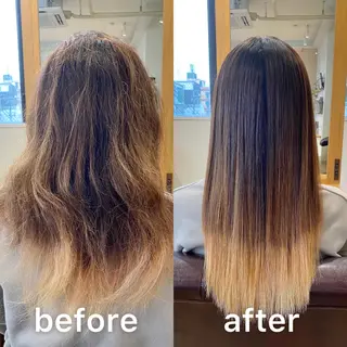 セミロング パーマ KIZU 髪質改善 オカルト怪談のヘアスタイル