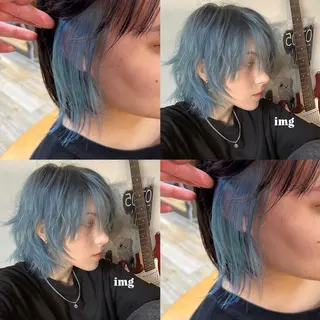 ショート ぱつっとボブ/Wカラ ー/ことこ🍒のヘアスタイル