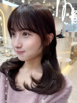 ミディアム 新宿/小顔レイヤー/ 顔まわり/西慶太朗のヘアスタイル