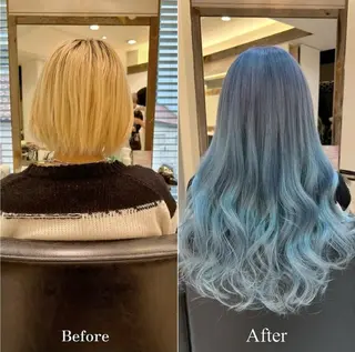 カラー ミディアム 🌈カラーとエクステ 🌟エクステのヘアスタイル