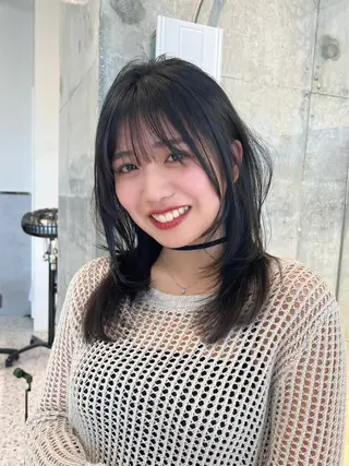 セミロング 地毛風縮毛矯正 ☘️松井　傑のヘアスタイル