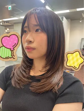 セミロング neaf【六本木】所属・モテ髪/レイヤー 六本木/佐藤ゆり🎀のヘアスタイル